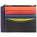 Bustina Porta Carte Di Credito In Vera Pelle Colorata Portafogli Con Zip Nero - Foto miniatura 5