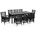 Set Da Pranzo Da Giardino 9 Pz In Polyrattan Nero - Foto miniatura 1