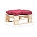 Divano Da Giardino A Pallet E Cuscino Rosso In Legno Naturale - Foto miniatura 2