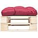Divano Da Giardino A Pallet E Cuscino Rosso In Legno Naturale - Foto miniatura 3