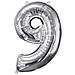 Pallone Foil 26 """" - 66 Cm Numero 9 Argento Argento 7a3196301 - Foto miniatura 1