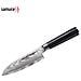 Damasco Professionale Giapponese Coltello Da Cucina Piccolo Santoku 145 Millimetri / 5,7"". G-10 Handle. Durezza 61 Hrc - Foto miniatura 3
