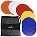 U6934 - Rotondo Di Pvc Piatto Coni Flessibile Sport Spot Markers - (pacchetto Di 10) Con Il Sacchetto Maglia Nera - Disc Colori Arancio Blu Rosso Bianco Giallo - Foto miniatura 1