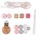 Kit Fai Da Te - Clip Per Ciuccio In Legno Con Perline In Silicone Rosa - Foto miniatura 1