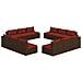 Set Divani Da Giardino 12 Pz Con Cuscini In Polyrattan Marrone - Foto miniatura 1