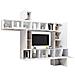 Set Mobili Porta TV 10 pz Bianco in Legno Multistrato - Foto miniatura 2