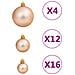 Set Palline Di Natale 111 Pz Oro Rosa In Polistirene - Foto miniatura 7