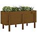 Fioriera Rialzata Da Giardino Miele 121x50x57 Cm Massello Pino - Foto miniatura 2