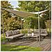 Gazebo 350x350 Cm Da Esterno Giardino Con Struttura In Acciaio Resistente E Copertura Irregolare In Poliestere Alicante - Foto miniatura 5