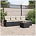 Set Divano da Giardino 6 pz con Cuscini Nero in Polyrattan - Foto miniatura 3