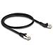 Cavo di rete RJ45 Cat. 8.1 S /FTP maschio da 45° angolato a sinistra per maschio diritto fino a 40 Gbps 0,5 m nero - Foto miniatura 1