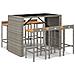 Set Bar Giardino 7pz Grigio Polyrattan E Legno Massello Acacia - Foto miniatura 2