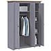 Armadio A 3 Ante Grigio 118x50x171,5cm In Pino Panama Range - Foto miniatura 2