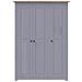 Armadio A 3 Ante Grigio 118x50x171,5cm In Pino Panama Range - Foto miniatura 3