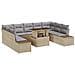 Set divano da giardino 10 pezzi con cuscini Beige in polyrattan - Foto miniatura 1