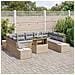 Set divano da giardino 10 pezzi con cuscini Beige in polyrattan - Foto miniatura 3