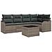 Set divano da giardino da 5 pezzi con cuscini in rattan nero,  Divano da giardino a 2 posti con cuscini in grigio polyrattan - Foto miniatura 1