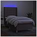 Letto a Molle con Materasso e LED Tortora 90x200 cm in Tessuto - Foto miniatura 3
