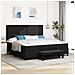 Letto con Box Spring con Materasso & Panca Nera 200x200 cm Tessuto - Foto miniatura 2