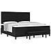 Letto con Box Spring con Materasso & Panca Nera 200x200 cm Tessuto - Foto miniatura 4