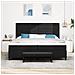 Letto con Box Spring con Materasso & Panca Nera 200x200 cm Tessuto - Foto miniatura 5