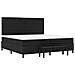 Letto con Box Spring con Materasso & Panca Nera 200x200 cm Tessuto - Foto miniatura 8