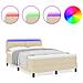 Letto a molle con materasso Crema 140 x 190 cm Tessuto - Foto miniatura 4