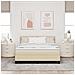 Letto a molle con materasso Crema 140 x 190 cm Tessuto - Foto miniatura 5