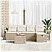 Set Divano da Giardino con cuscino 6 pcs Beige Poly Rattan - Foto miniatura 3