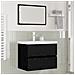 Set di mobili per il bagno 3 pcs Rovere nero 60 x 38.5 x 45 cm - Foto miniatura 2