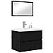 Set di mobili per il bagno 3 pcs Rovere nero 60 x 38.5 x 45 cm - Foto miniatura 3