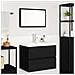 Set di mobili per il bagno 3 pcs Rovere nero 60 x 38.5 x 45 cm - Foto miniatura 4