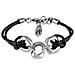 Bracciale Dimas In Argento E Pelle, Pelle Nera E Zamak - Foto miniatura 1