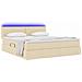 Letto con contenitore e LED Crema 160 x 200 cm Poliestere - Foto miniatura 3