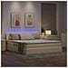 Letto con contenitore e LED Crema 160 x 200 cm Poliestere - Foto miniatura 5