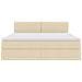Letto con contenitore e LED Crema 160 x 200 cm Poliestere - Foto miniatura 8