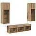 Unità per TV a Muro 5 pcs Rovere Nero 60 x 30 x 30 cm - Foto miniatura 1