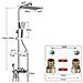 Colonna doccia, Blackswan, tipo M204, modello cromato, a 4 vie, con termostato, display LCD e soffione a pressione, misura 116 cm - Foto miniatura 4