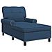 Chaise Lounge con cuscino Blu 91 x 157 x 91 cm Tessuto - Foto miniatura 1