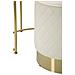 Set Comodino Toletta Con Puff Sharon In Bianco E Oro Ø52x70 + Ø36x39 Cm - Foto miniatura 6