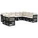 Set Divano da Giardino 10 pcs Nero polyrattan - Foto miniatura 1