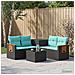 Set di divani 6 pz Nero e Blu Rattan sintetico e Acciaio - Foto miniatura 10