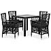 Set Da Pranzo Da Giardino 5 Pz In Polyrattan Nero - Foto miniatura 1