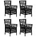 Set Da Pranzo Da Giardino 5 Pz In Polyrattan Nero - Foto miniatura 3