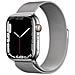 Watch Series 7 45mm Impermeabile 5ATM GPS + Cellular 32GB WiFi / Bluetooth con Cinturino Loop Milanese Colore Argento - Foto miniatura 1