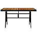 Tavolo Giardino Nero 130x70x72cm Polyrattan E Massello D'acacia - Foto miniatura 2