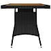 Tavolo Giardino Nero 130x70x72cm Polyrattan E Massello D'acacia - Foto miniatura 3