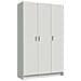 Armadio Multiuso Beaumont, Mobile Ausiliario A 3 Ante, Guardaroba Portascarpe, Guardaroba Portascope, 109x37h180 Cm, Bianco - Foto miniatura 2