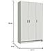 Armadio Multiuso Beaumont, Mobile Ausiliario A 3 Ante, Guardaroba Portascarpe, Guardaroba Portascope, 109x37h180 Cm, Bianco - Foto miniatura 3