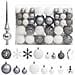 Set Palline Di Natale 111 Pz Bianco E Grigio In Polistirene - Foto miniatura 1